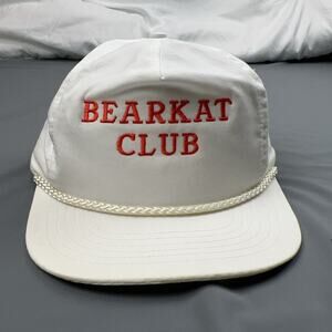 Vintage Bearkat Club College University Rope Snapback Hat White Red Adjustable